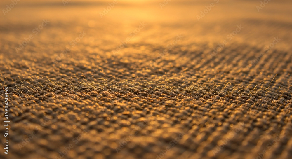 Aufkleber close up of textured fabric illuminated by warm golden sunlight creating a soft bokeh effect