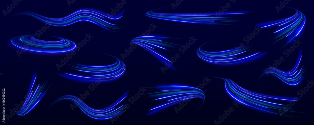 Poster speed connection vector background. a large set of low-poly designs made of thin lines in the form o