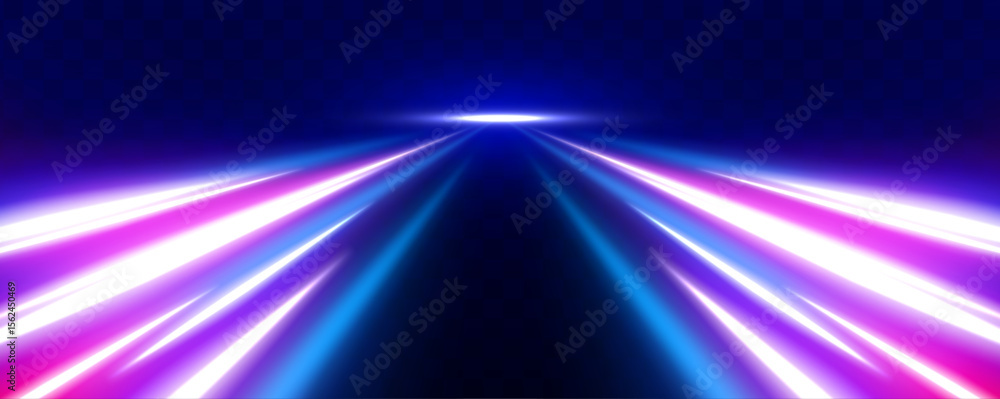 Aufkleber abstract neon light rays background. vector blue glowing lines air flow effect. laser beams luminous