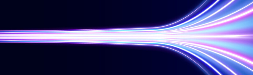 Vibrant neon waves on dark backdrop, ideal for modern design projects. Neon color glowing lines. Electric car and city concept Hitech communication concept innovation background, vector design.	