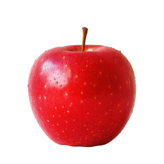 Closeup of a fresh red Fuji apple showcasing its vibrant color and texture against a clean white background, Image a closeup a red Fuji apple on a white background file on a white background