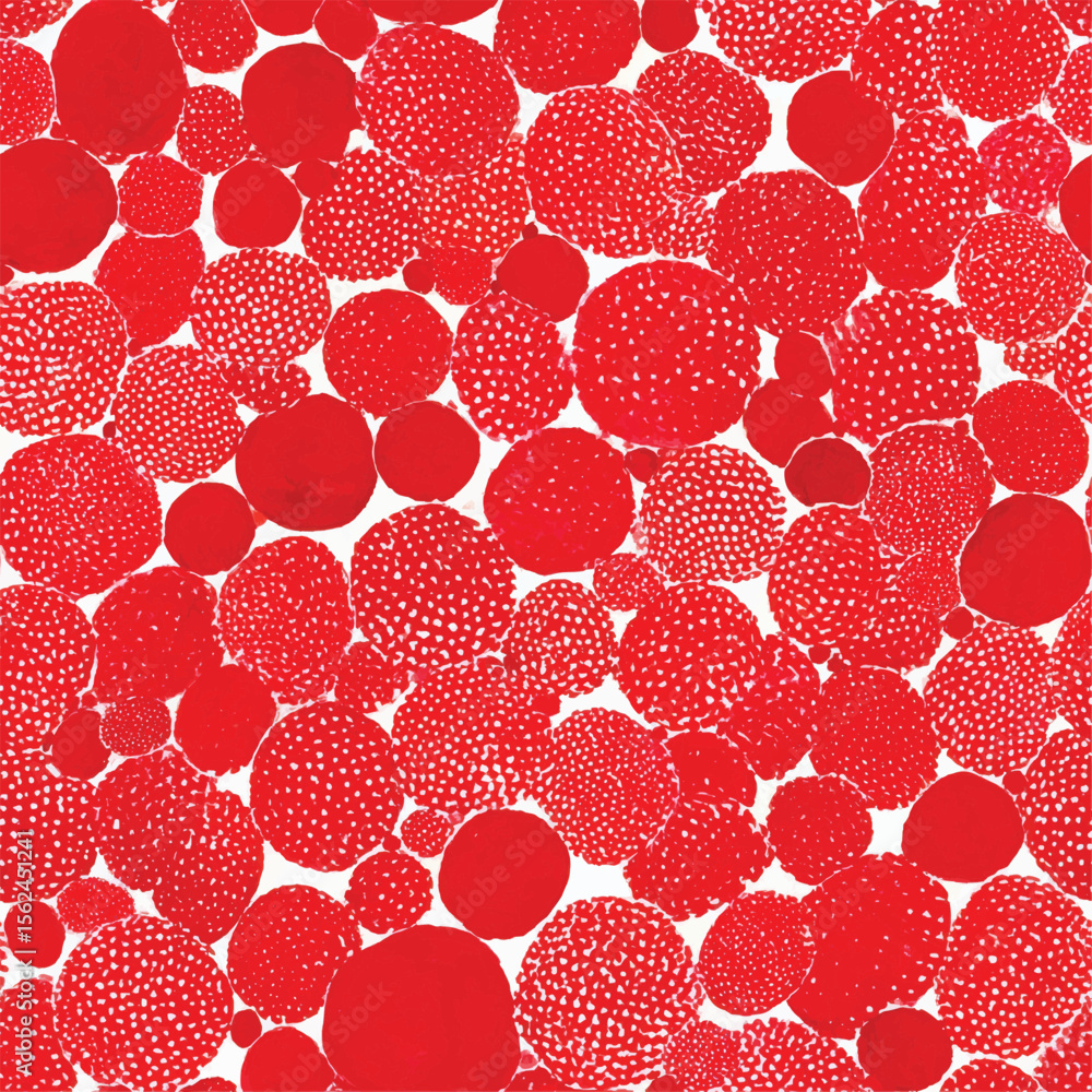 Aufkleber red abstract circular pattern with dotted and solid shapes on white