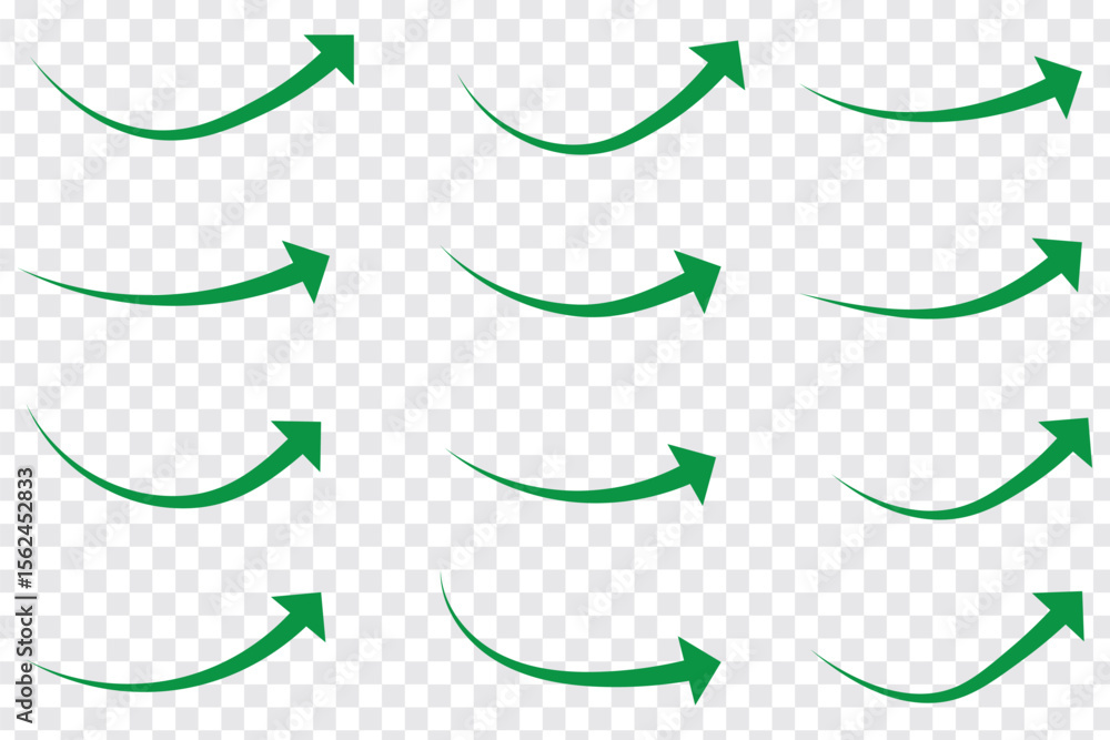 Poster curved arrows set. curved arrow icons. arrow symbol collection. curved arrow vector set modern right