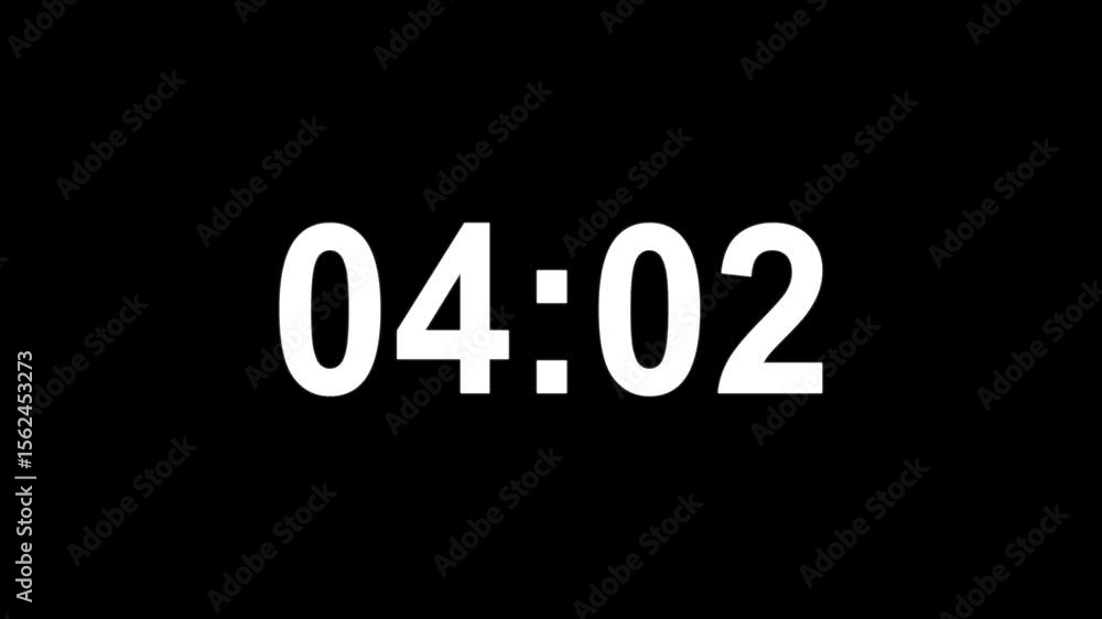 Aufkleber 5 minute digital negative countdown. five minute digital timer. digital timer 5 minutes.time managem