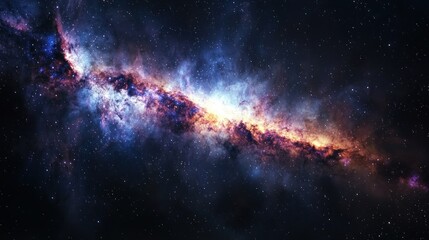 Fototapeta premium Bright galaxy with cosmic dust and stars