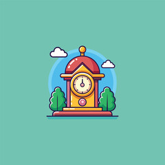 Cartoon classic clock illustration art