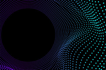 Science dust Tunnel Big data wave tech. Sound wave 3d concept abstract background with gradient color.