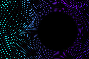 Science dust Tunnel Big data wave tech. Sound wave 3d concept abstract background with gradient color.