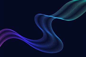 Abstract swirl stripes line colourful on blackand white background. Luxury, bright and modern concept with copy space.