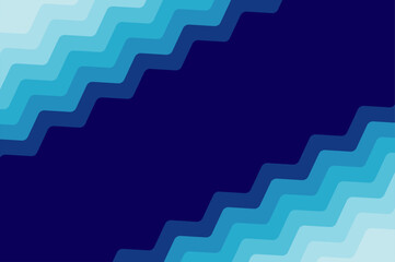 Geometric rounded line striped with neon blue color. Retro style design template abstract background with copy space.
