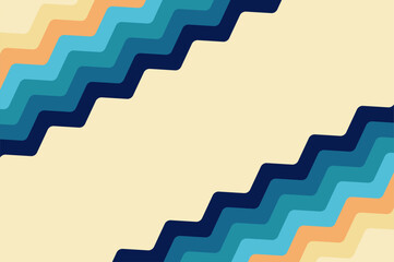 Geometric rounded line striped with retro colorful. Retro style design template abstract background with copy space.