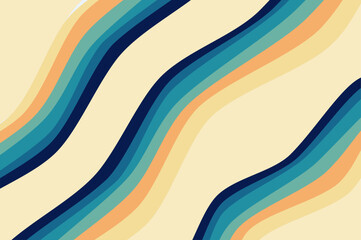 Geometric rounded line striped with retro colorful. Retro style design template abstract background with copy space.
