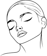 Female face line art icon