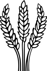Rice or Wheat wreaths and grain spikes icon
