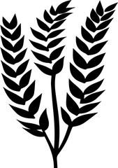 Rice or Wheat wreaths and grain spikes icon