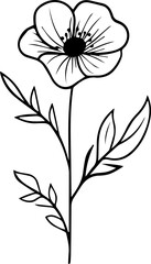 Abstract minimalist small flower or floral icon concept