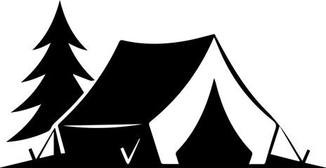 Minimalist camping tent logo icon © Lethal_Sid