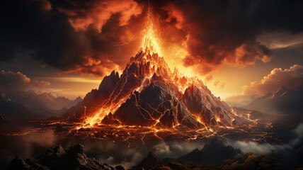 3D rendering of the volcano