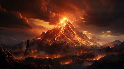 3D rendering of the volcano