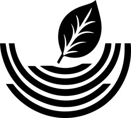 Modern minimalist leaf logotype design