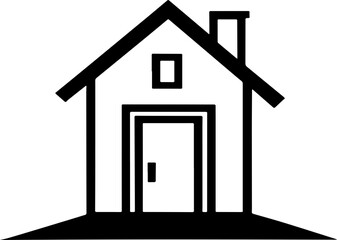 Minimalist Home or House Icon Real Estate or Property Management Concept
