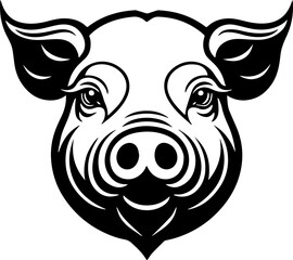 Minimalist pig head icon