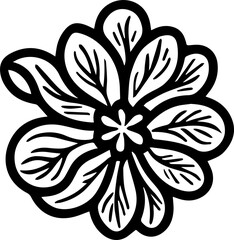 Abstract minimalist small flower or floral icon concept
