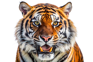 Obraz premium Majestic Tiger Close-Up Orange and Black Stripes, Intense Gaze