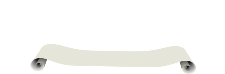 Simple Blank Rolled Banner or Scroll - Elegant Horizontal Design Element for Text, Announcements, Certificates, and Classic Document Presentation