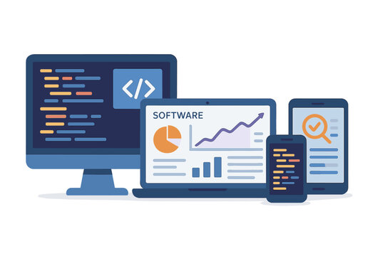 The development of Banner Software's UI and its adaptation for various devices, along with a business application dashboard that incorporates graphs, charts, and analytics data, is a key aspect of