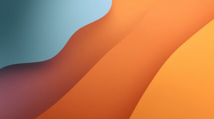 Colorful abstract curved shapes in warm orange and blue tones