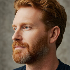 Obraz premium redhead man profile portrait