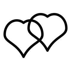 Hearts icon vector pixel perfect line