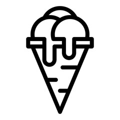 Ice cream icon vector pixel perfect line