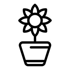 Plant icon vector pixel perfect line
