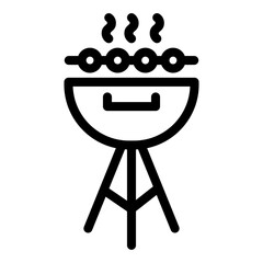 Grilling icon vector pixel perfect line