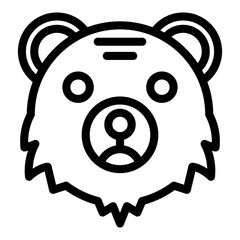 Bear icon vector pixel perfect line