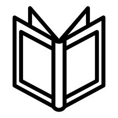 Open book icon vector pixel perfect line
