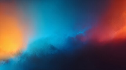 Obraz premium Abstract swirling clouds of vibrant orange and electric blue light and dust