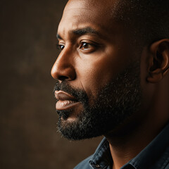 Obraz premium black man profile portrait