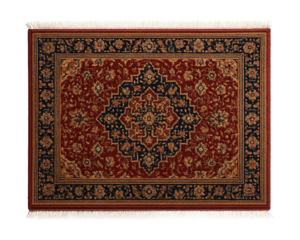 A traditional Persian-style kitchen rug with ornate patterns, providing an elegant touch to a classic-style kitchen in a historic home.