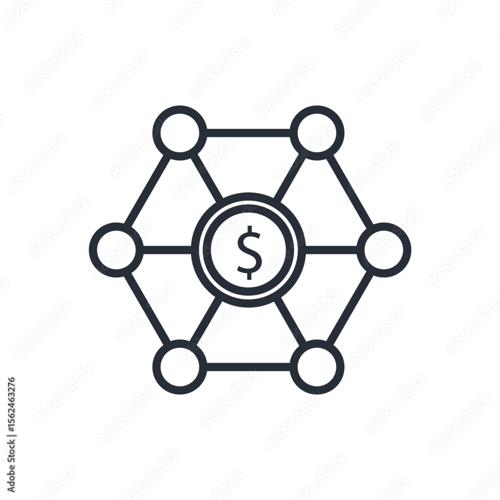 Poster business network icon. vector.editable stroke.linear style sign for use web design,logo.symbol illus