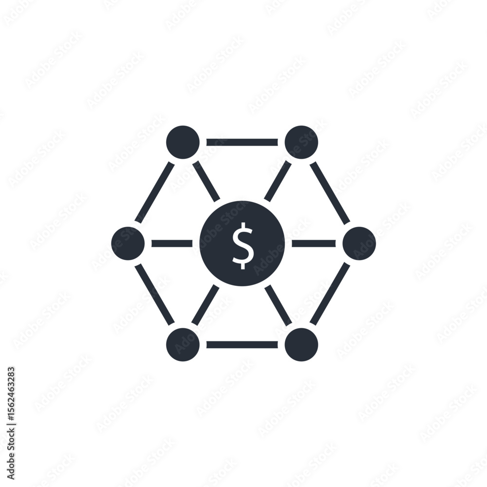Poster business network icon. vector.editable stroke.linear style sign for use web design,logo.symbol illus