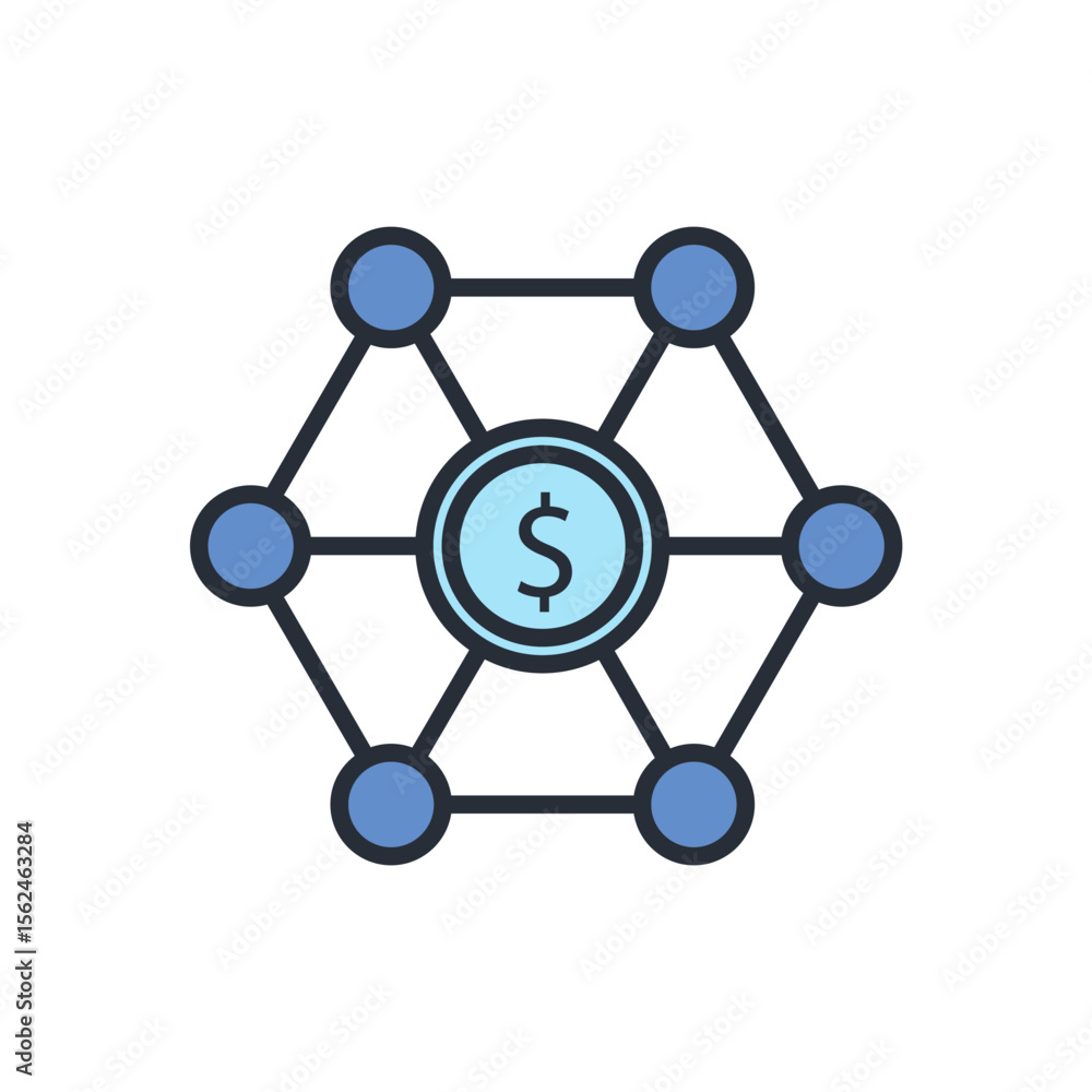 Poster business network icon. vector.editable stroke.linear style sign for use web design,logo.symbol illus