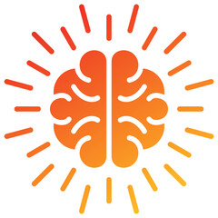 Brain Glyph Gradient Icon