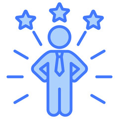 Self Confidence Blue Icon