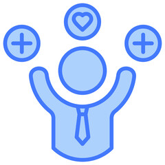 Positive Attitude Blue Icon