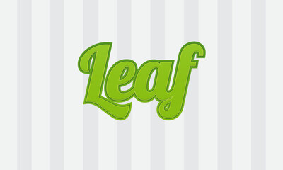 leaf green nature vector text effect design