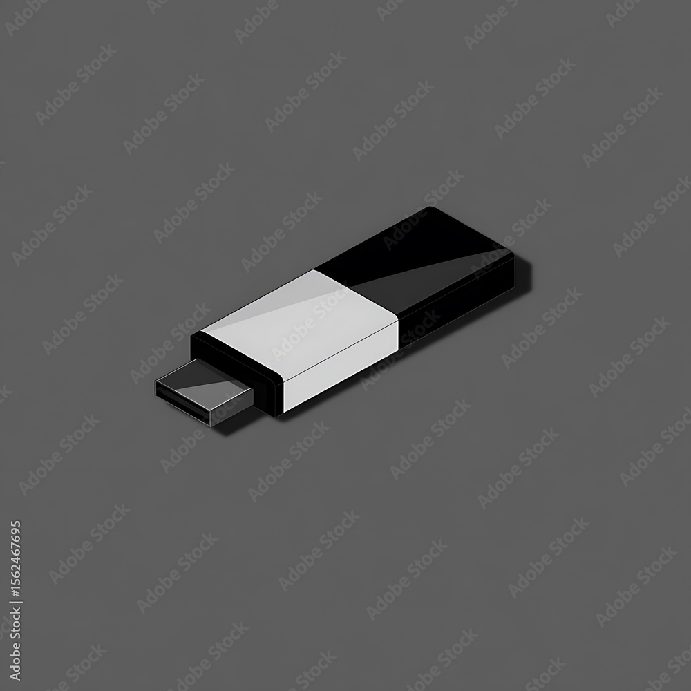 Poster 3d rendering of a flash drive