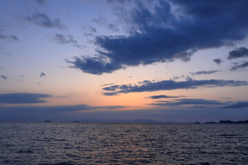 日本周遊　マリーナシティの夕暮れ